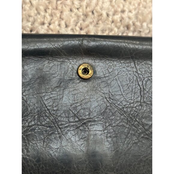 Balenciaga Black Leather Continental Wallet With Zippered Pocket & Snap Closure - Picture 8 of 13